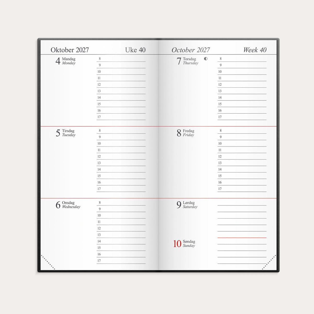 Kalender Memo 2027 grå