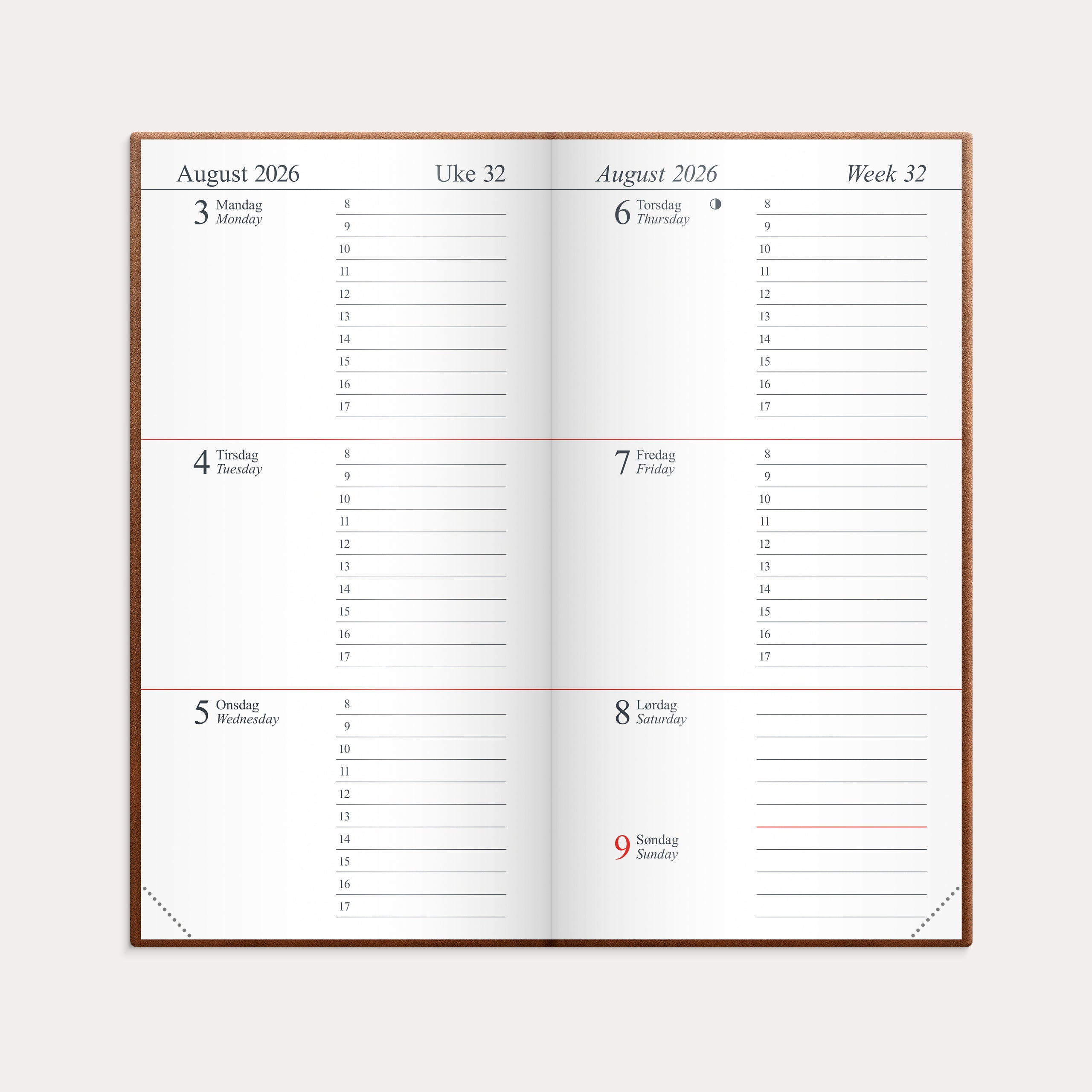 Kalender Memo 2026 cognac