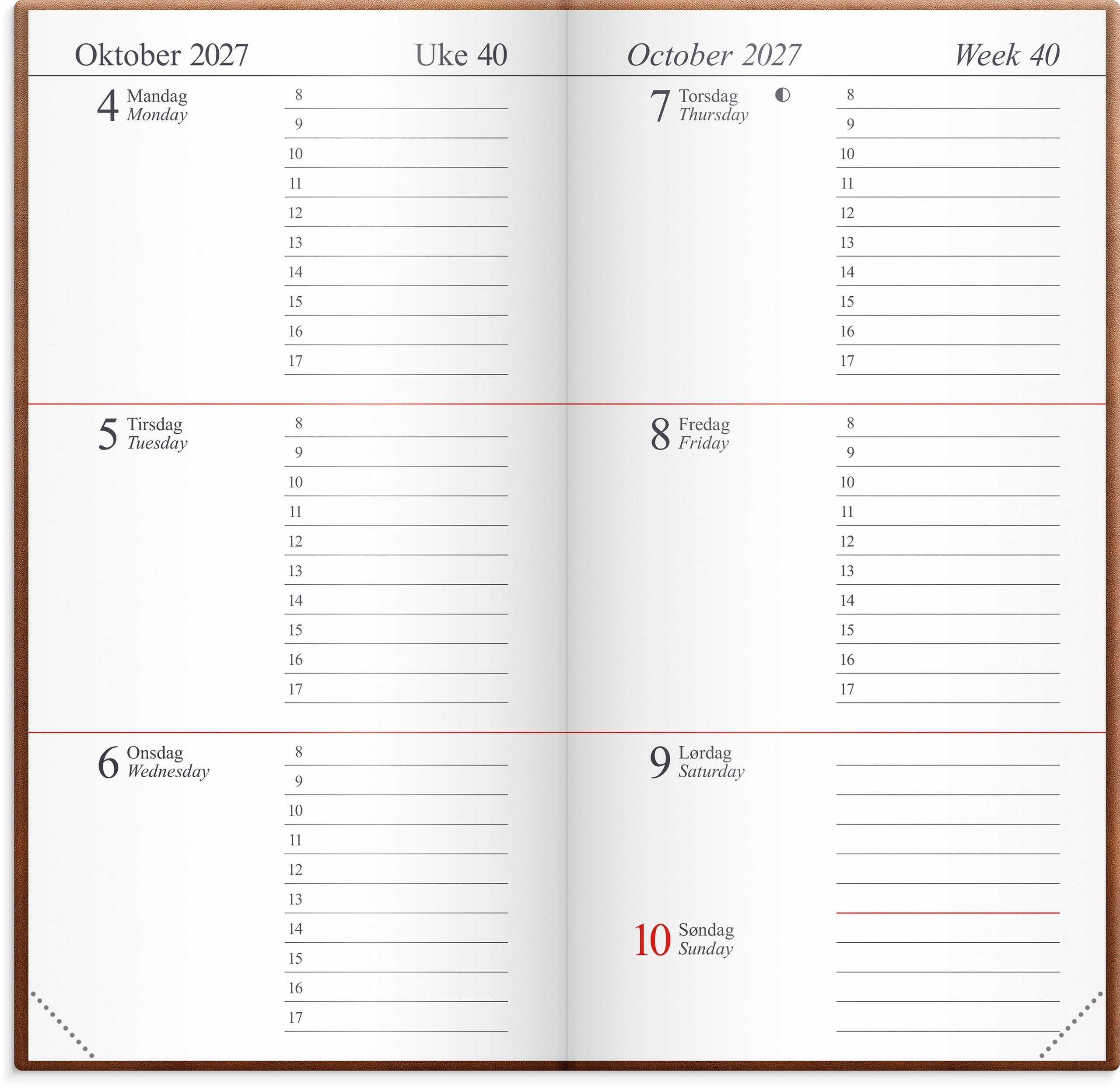 Kalender Memo 2027 brun