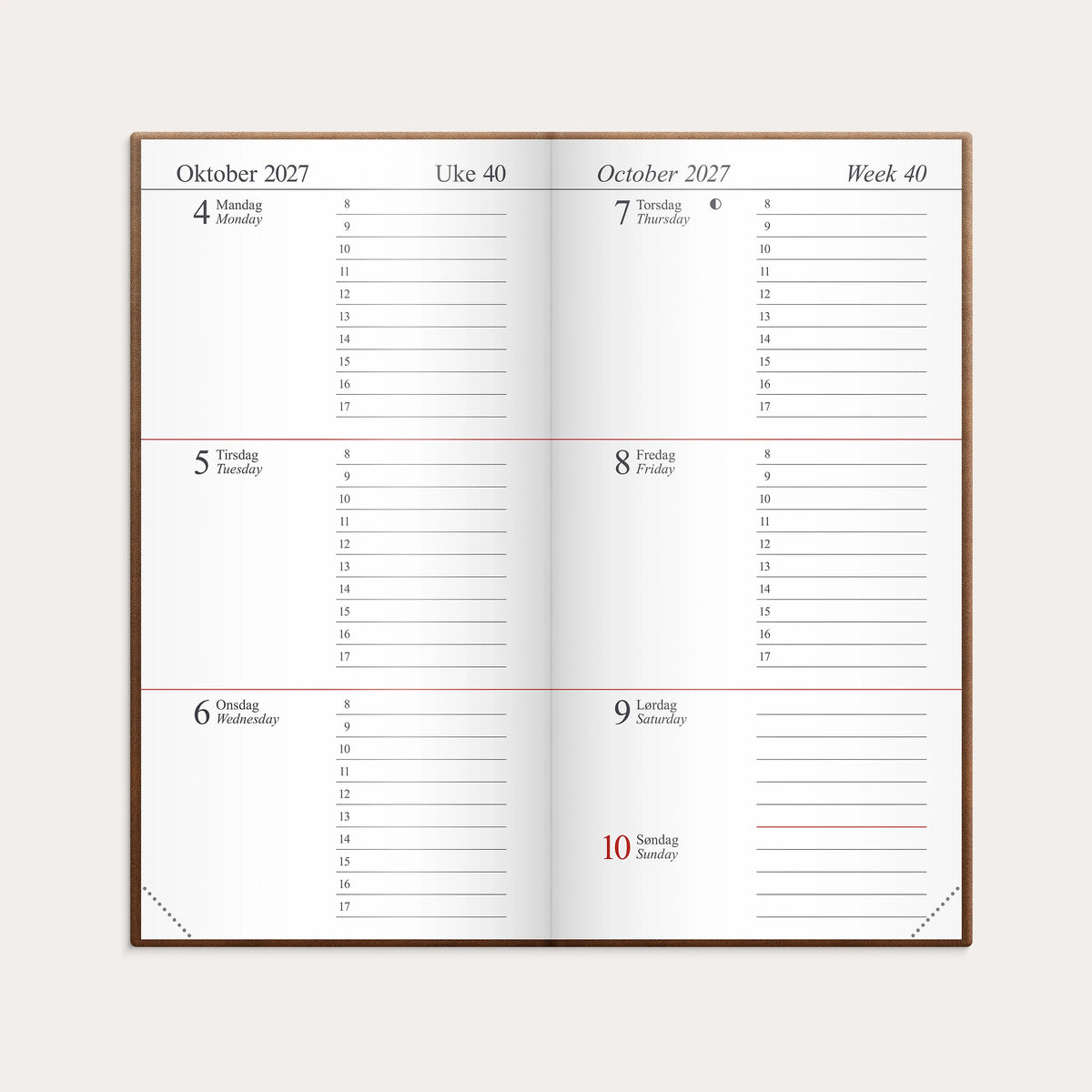 Kalender Memo 2027 brun
