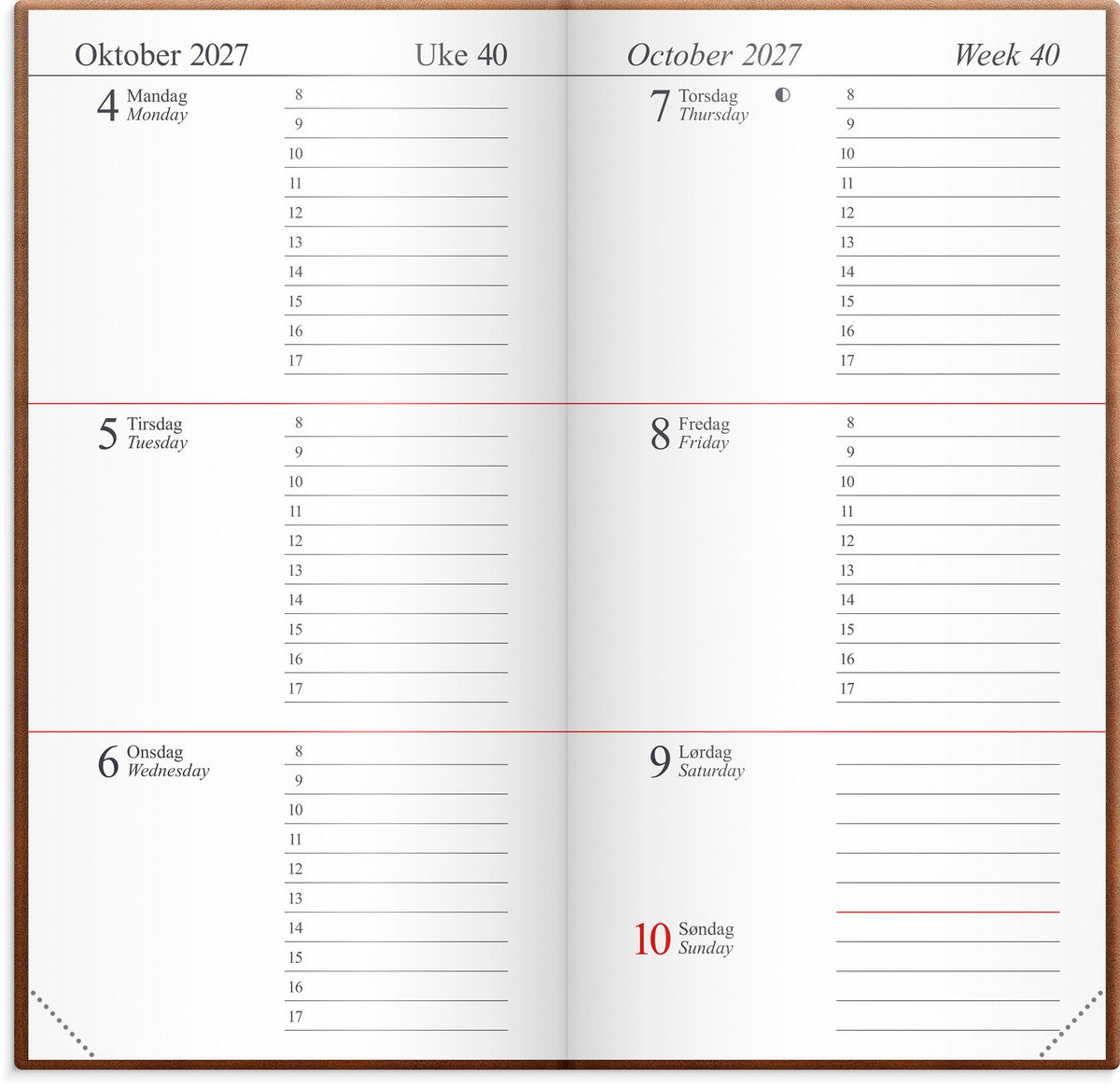 Kalender Memo 2027 brun