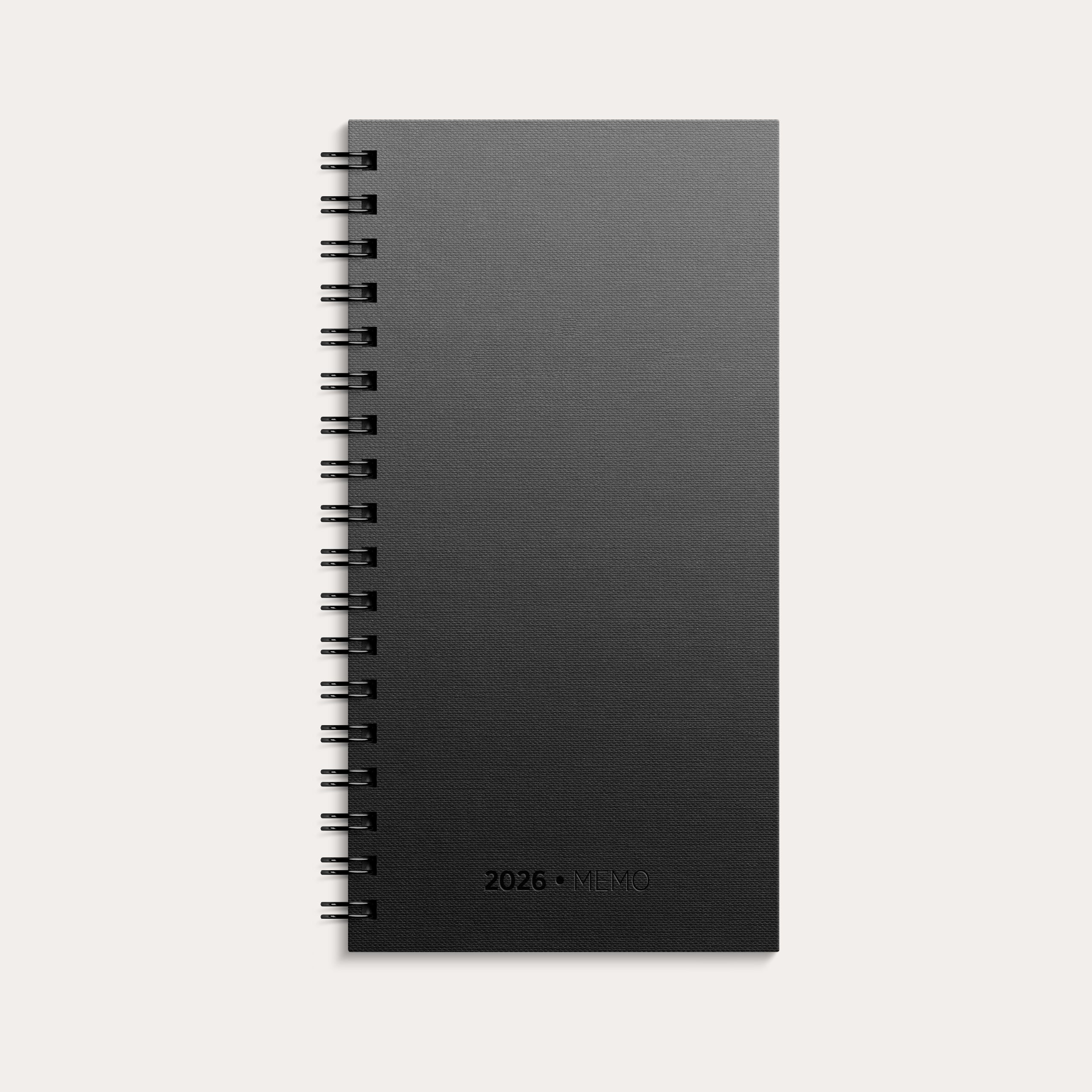 Kalender Memo 2026 sort kartong