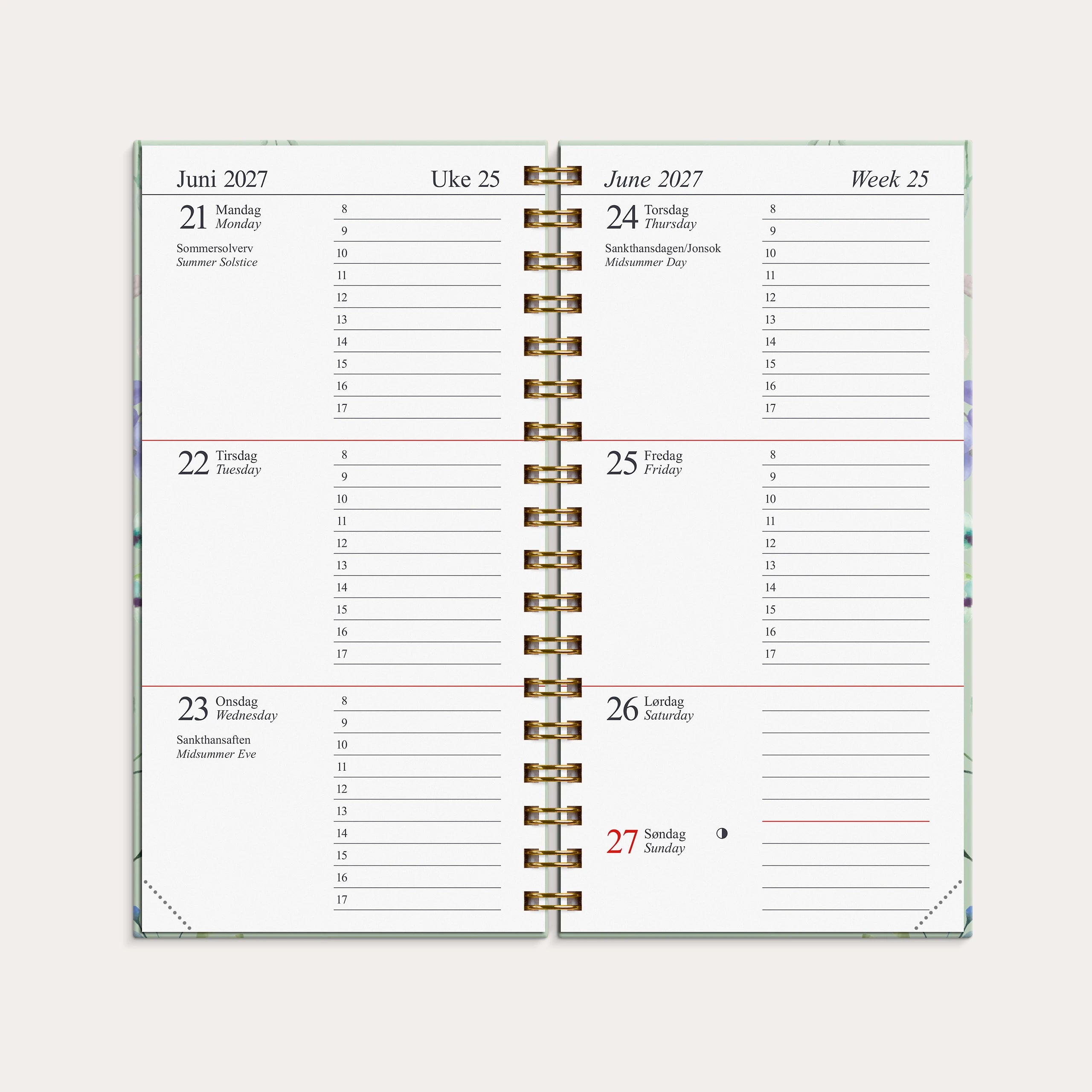 Kalender Memo 2027 blomst