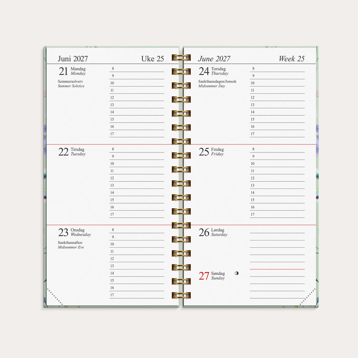 Kalender Memo 2027 blomst