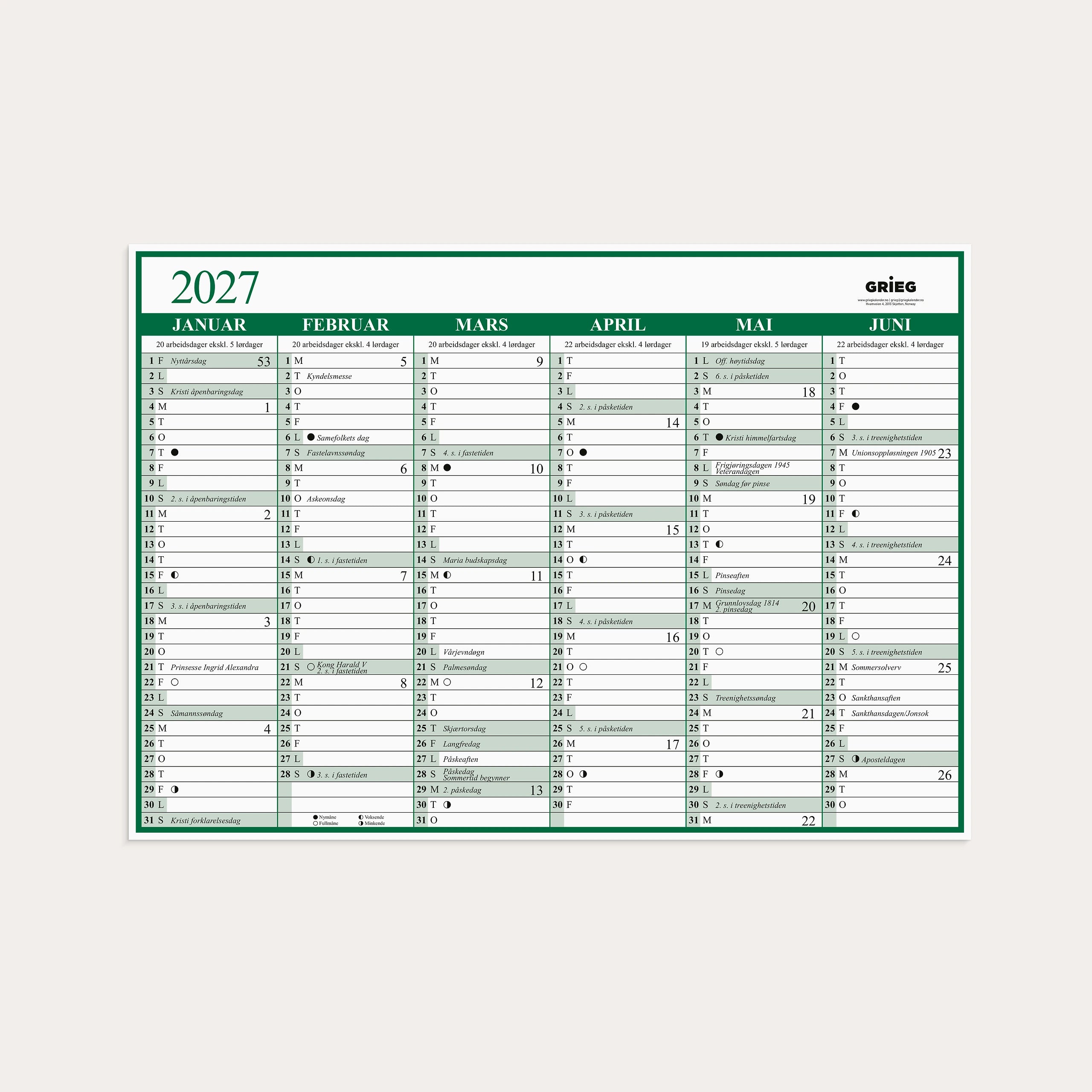 Platekalender 2027 A3