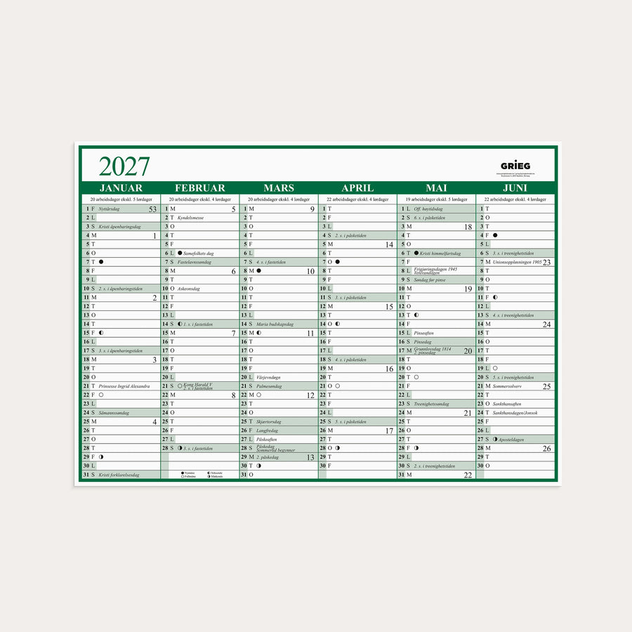 Platekalender 2027 A3