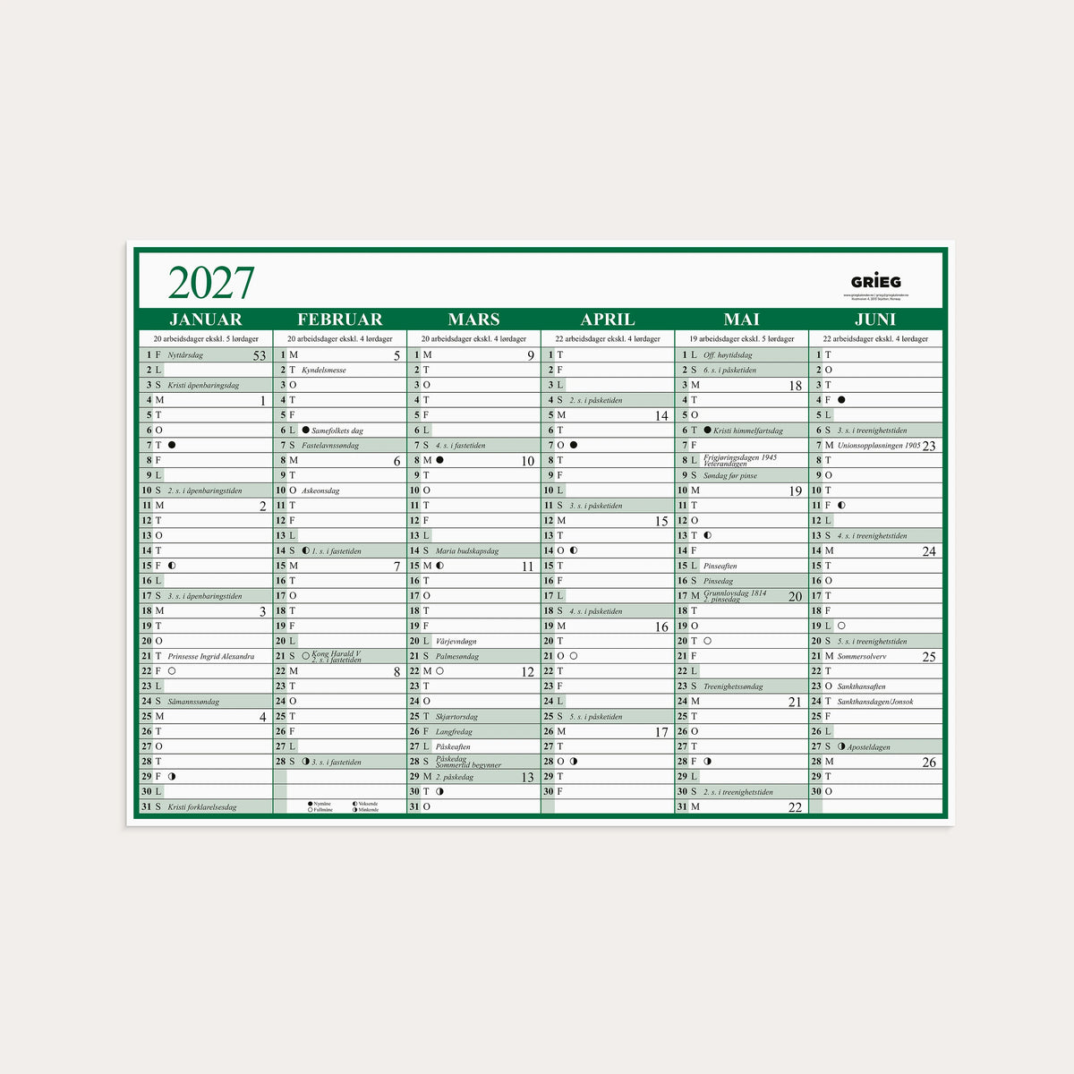 Platekalender 2027 A3