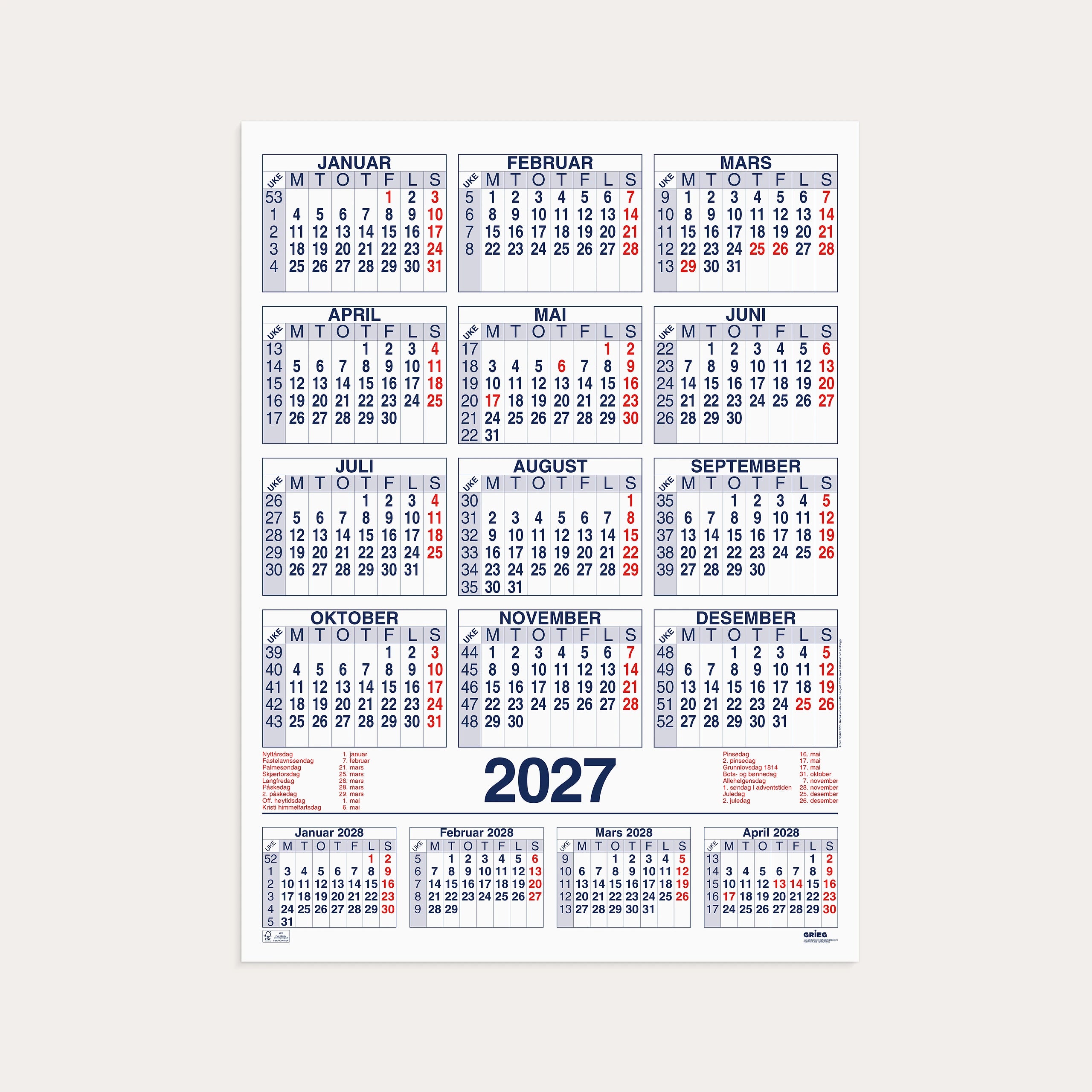 Plakatkalender 2027