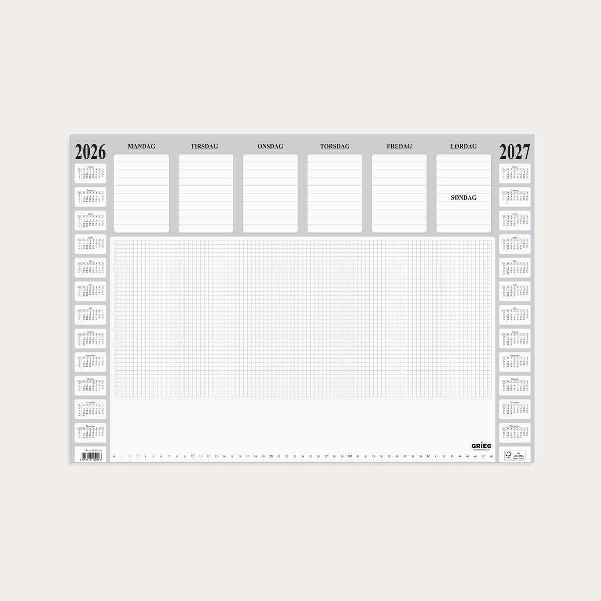 Kalender Skriveunderlag 2026