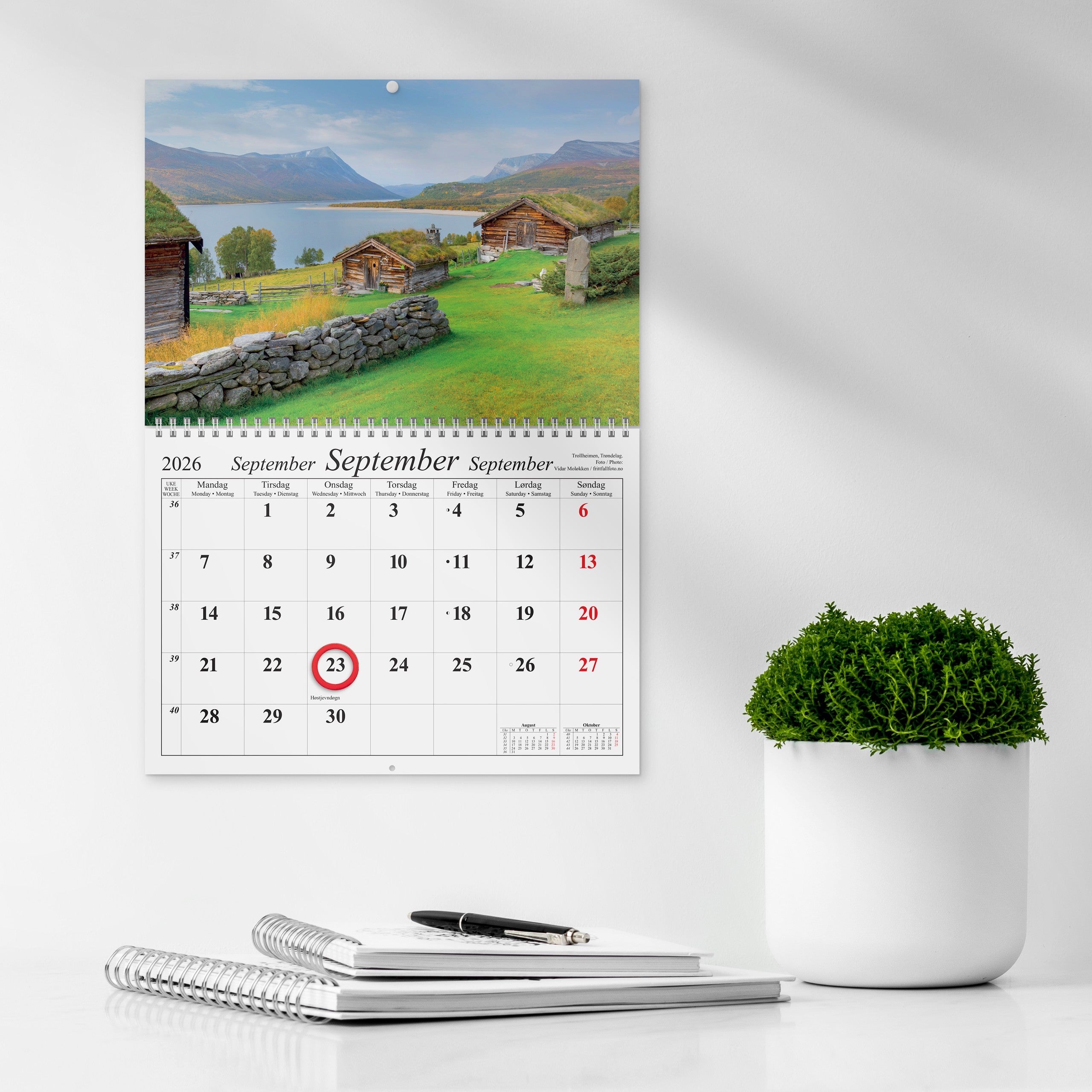 Magnetkalender Vakre Norge 2026