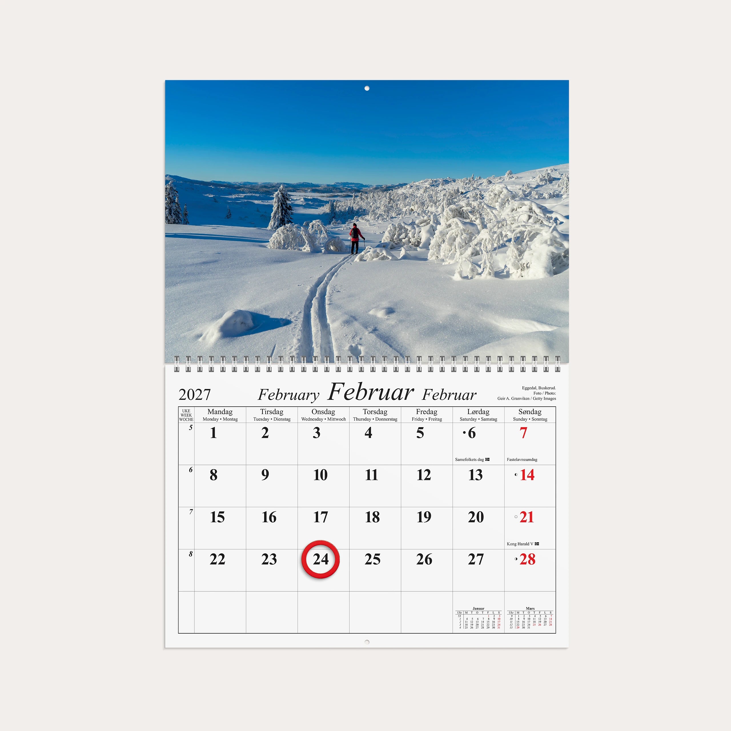 Magnetkalender Vakre Norge 2027