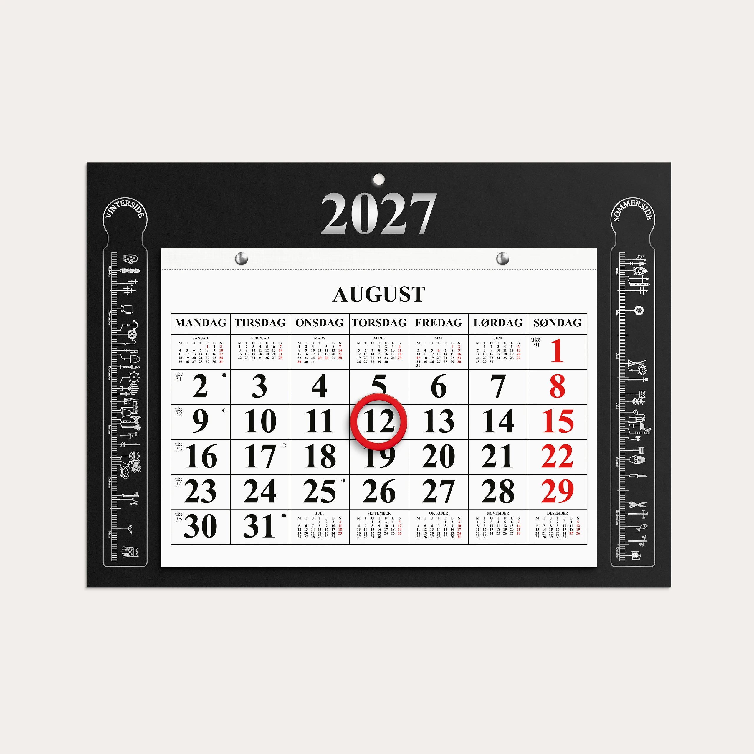 Magnetkalender Primstav 2027 sort