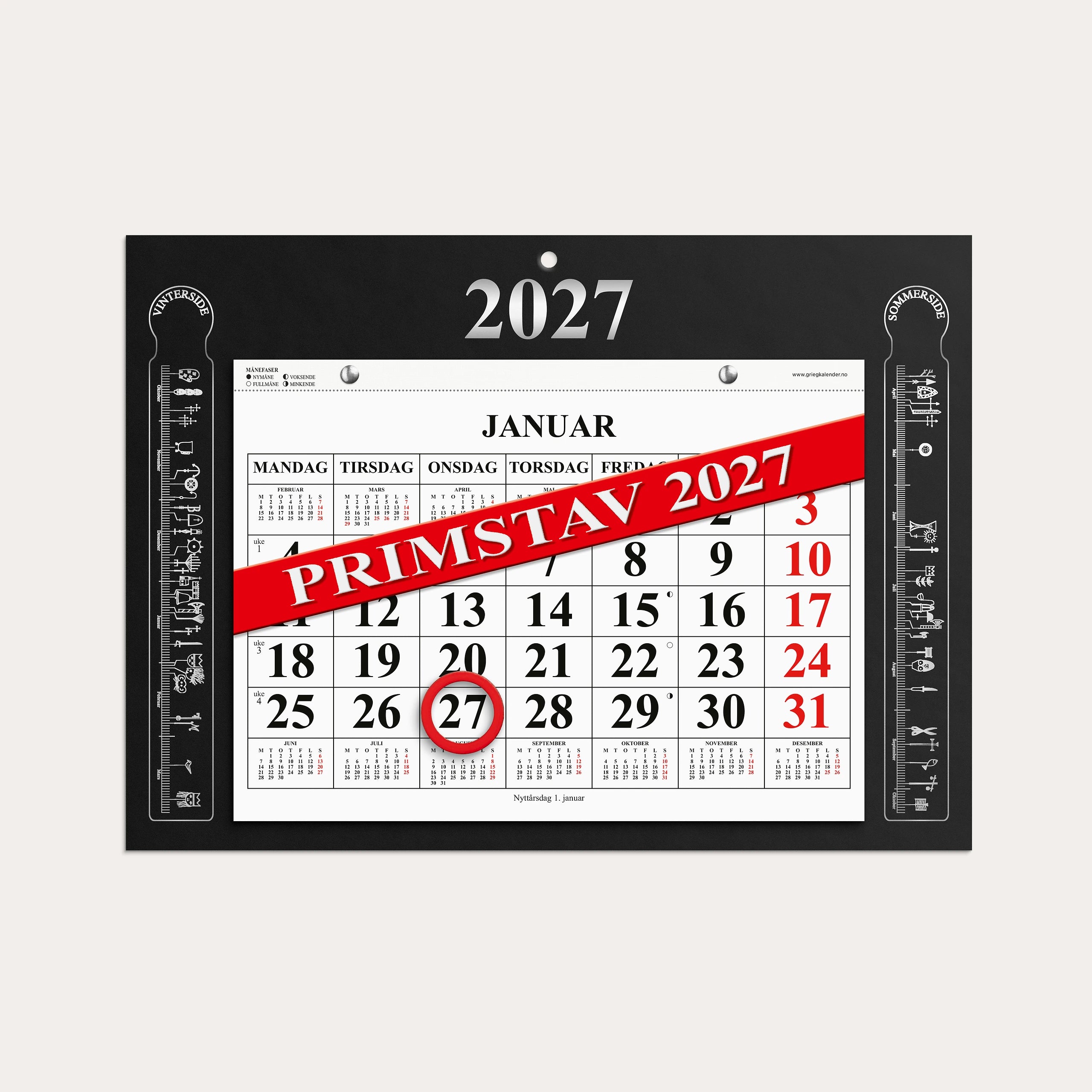 Magnetkalender Primstav 2027 sort