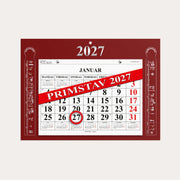 Magnetkalender Primstav 2027 rød