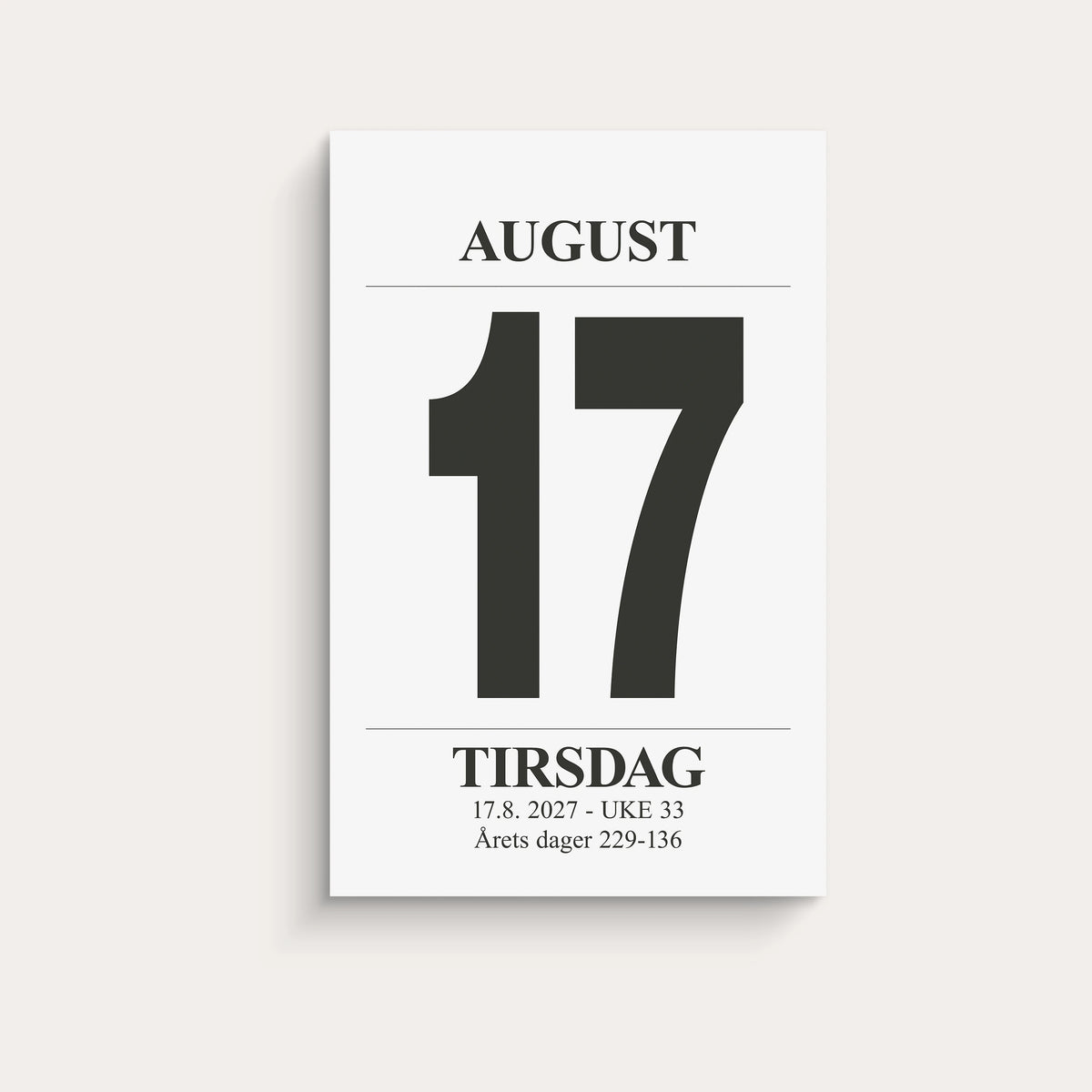 Avrivningskalender 2027 Medium