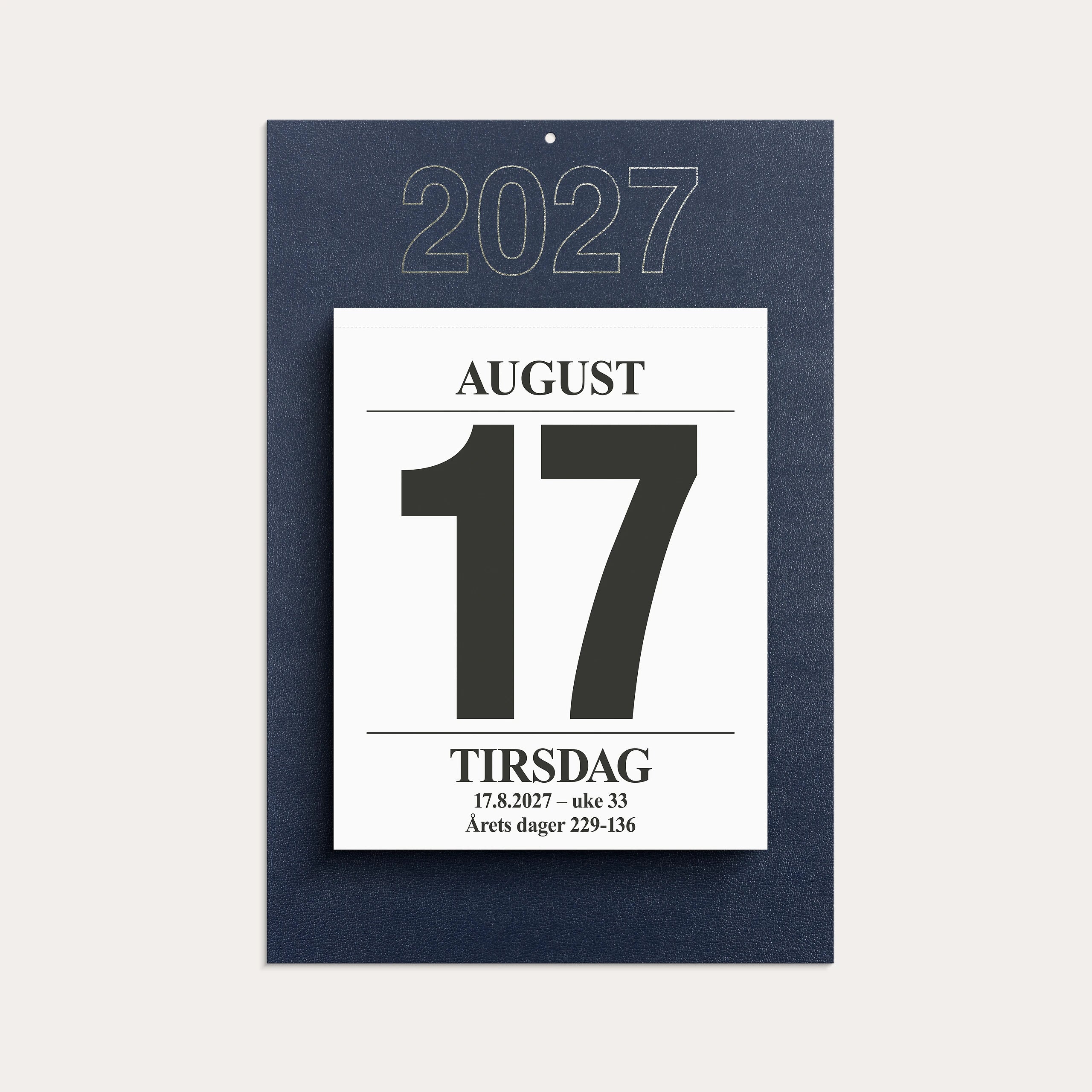 Avrivningskalender 2027 Stor med bakplate