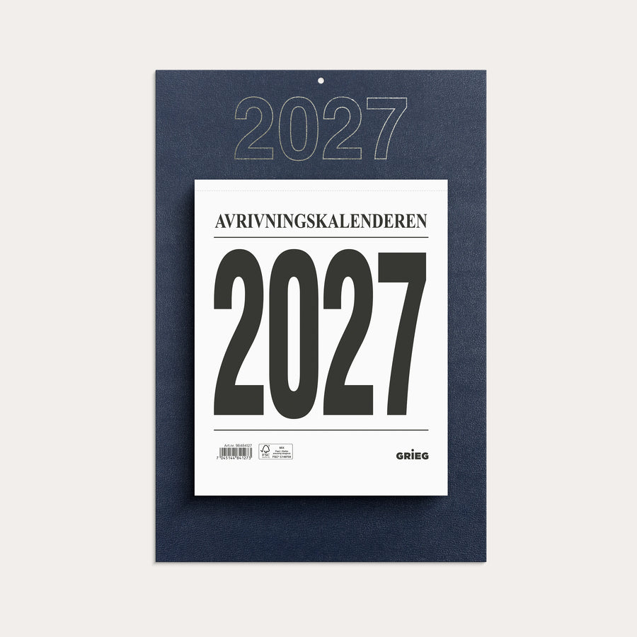 Avrivningskalender 2027 Stor med bakplate