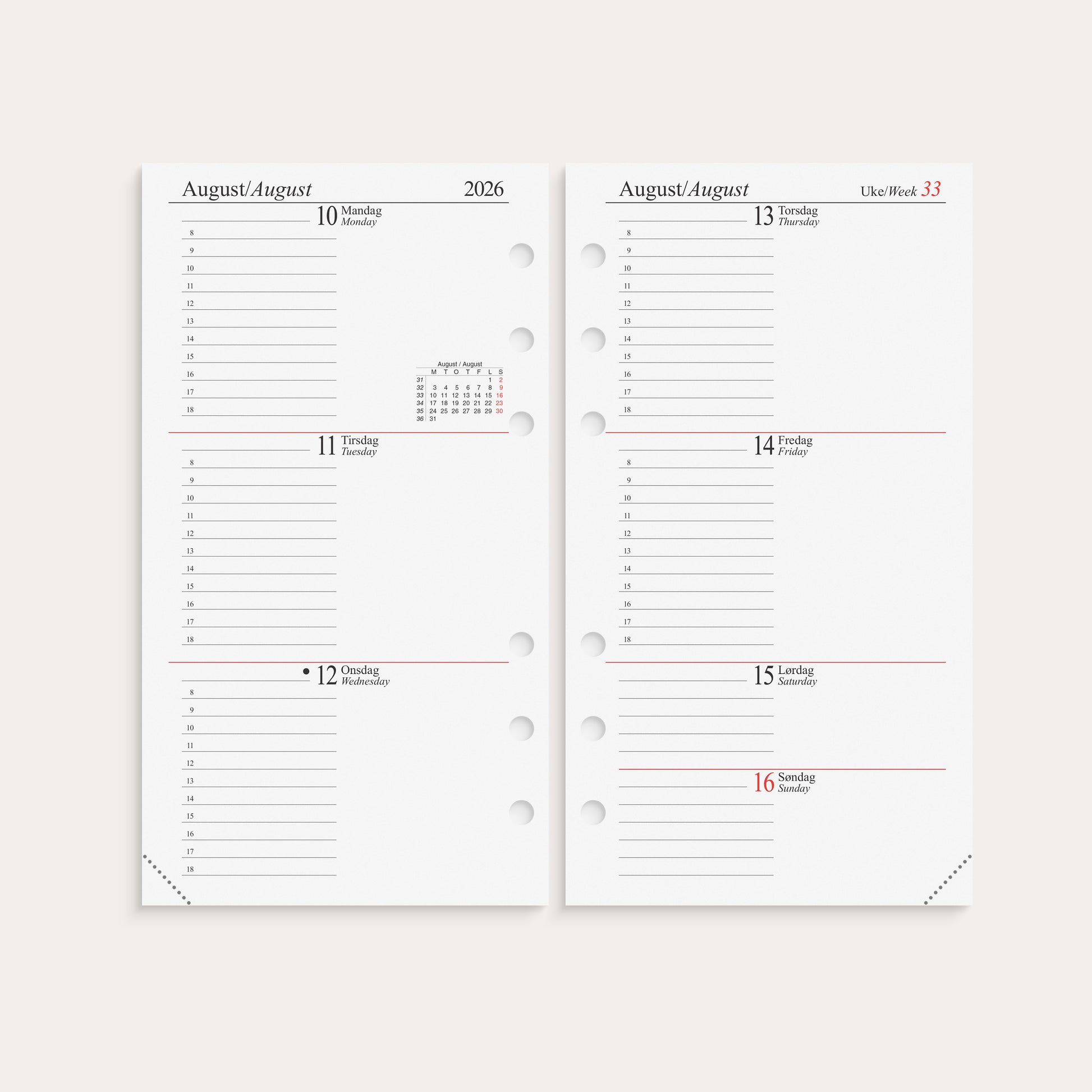 Årspakke 2026 A6 Uke – detail view