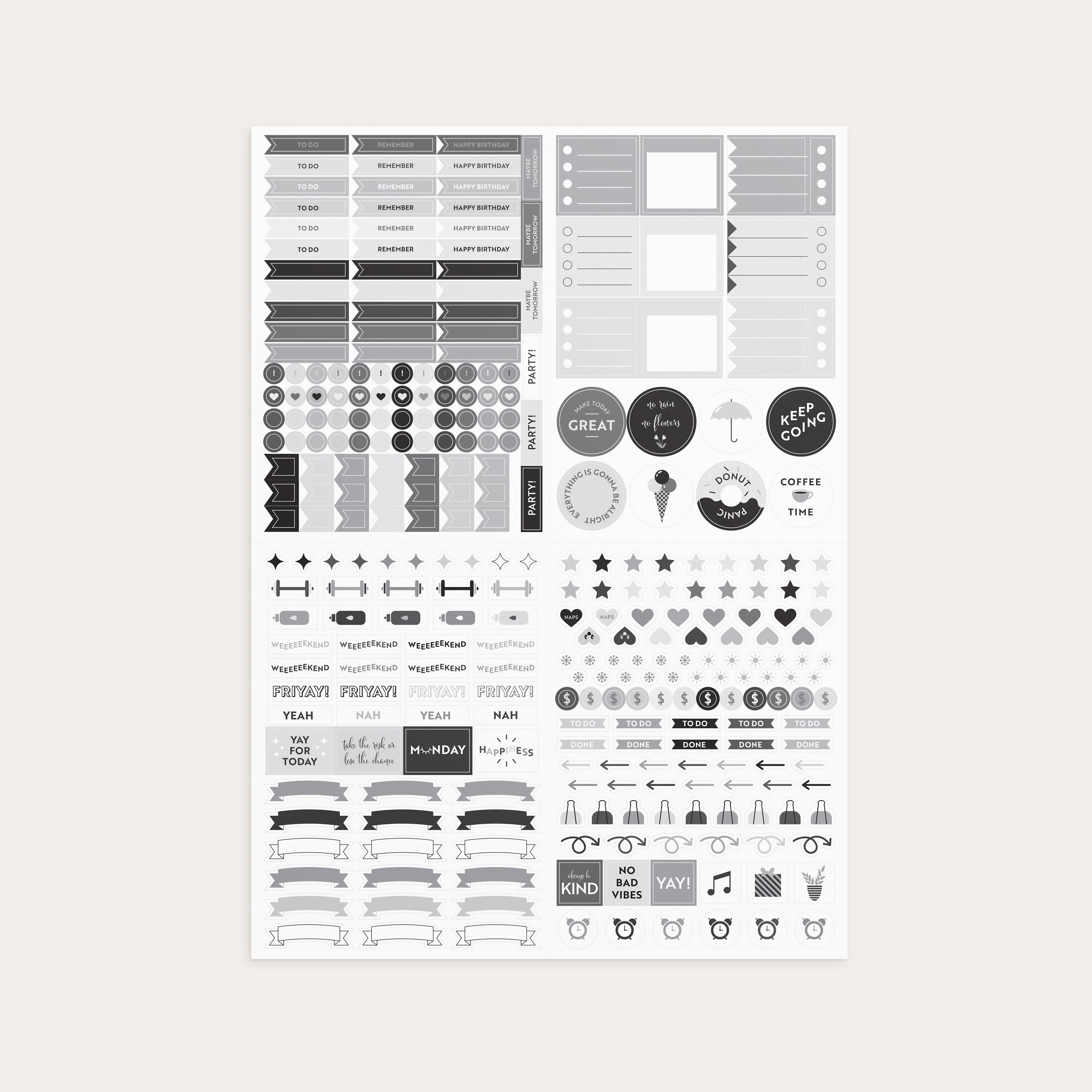 Black & White Klistremerker