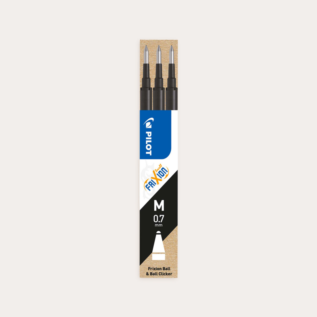 Pilot Frixion Ball 0,7 refill Svart 3-p
